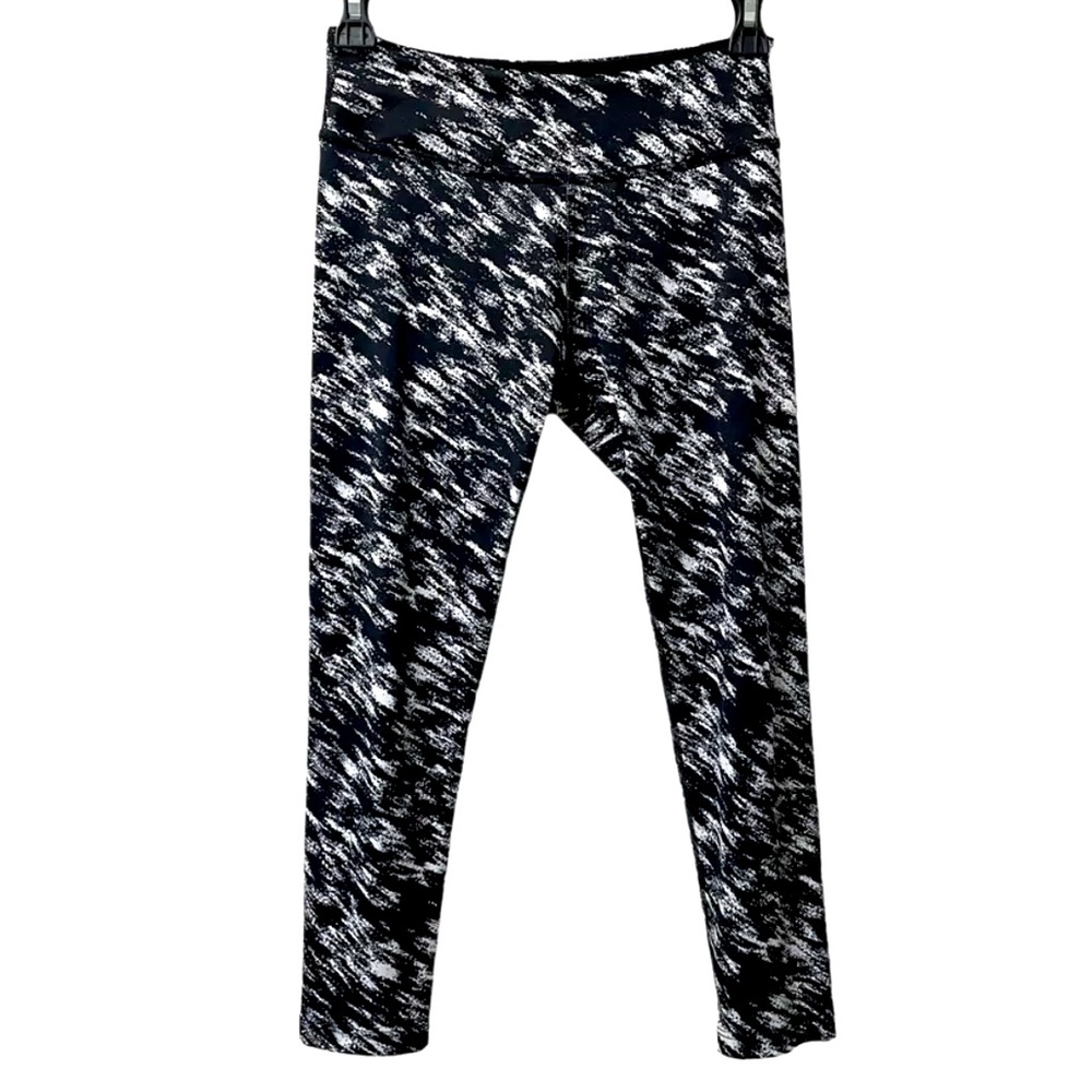 Beyond Yoga Anthropologie Athletic Yoga Black White Marble Lux Print Pants Small